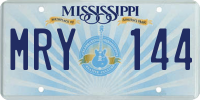 MS license plate MRY144