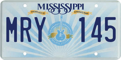 MS license plate MRY145