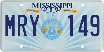 MS license plate MRY149