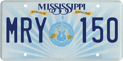 MS license plate MRY150