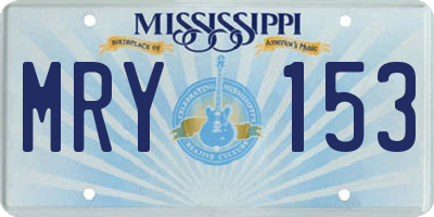 MS license plate MRY153