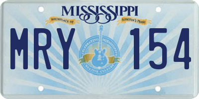 MS license plate MRY154