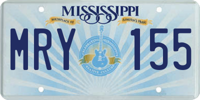 MS license plate MRY155