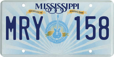 MS license plate MRY158