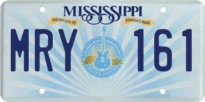 MS license plate MRY161