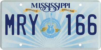 MS license plate MRY166
