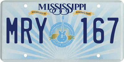 MS license plate MRY167
