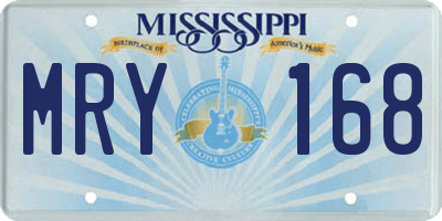 MS license plate MRY168