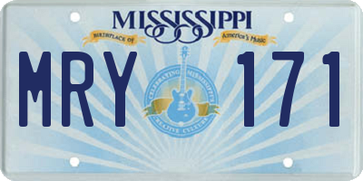 MS license plate MRY171