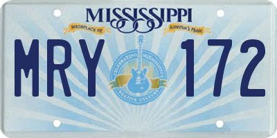 MS license plate MRY172