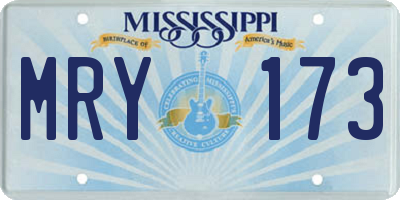 MS license plate MRY173