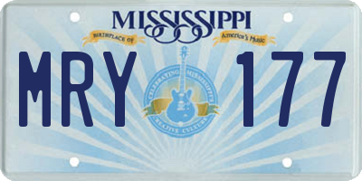 MS license plate MRY177