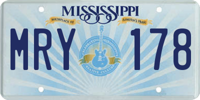 MS license plate MRY178