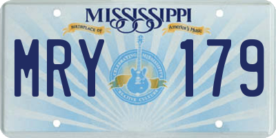 MS license plate MRY179