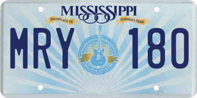MS license plate MRY180
