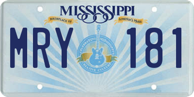 MS license plate MRY181