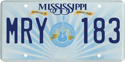 MS license plate MRY183