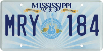 MS license plate MRY184