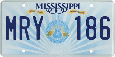 MS license plate MRY186
