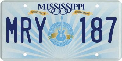 MS license plate MRY187