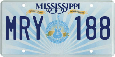 MS license plate MRY188