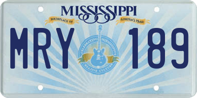 MS license plate MRY189