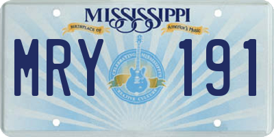 MS license plate MRY191