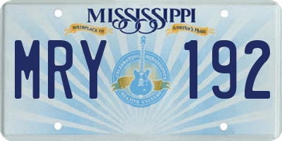 MS license plate MRY192