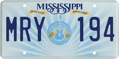 MS license plate MRY194