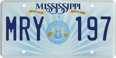 MS license plate MRY197