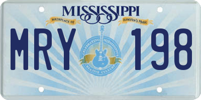 MS license plate MRY198