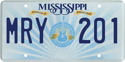 MS license plate MRY201