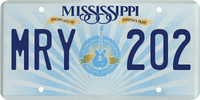 MS license plate MRY202