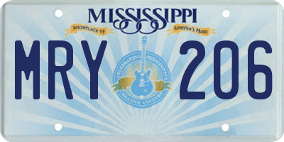 MS license plate MRY206