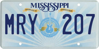 MS license plate MRY207