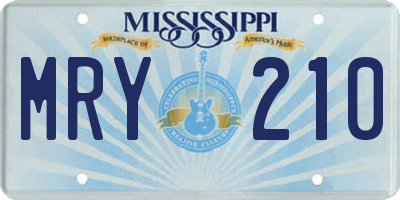 MS license plate MRY210