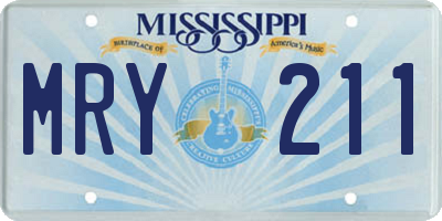 MS license plate MRY211