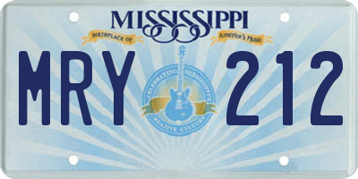 MS license plate MRY212