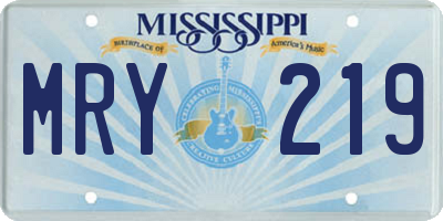 MS license plate MRY219