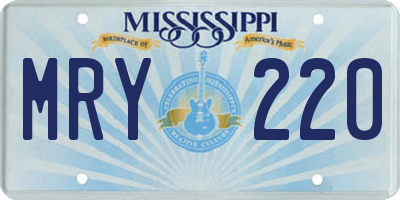 MS license plate MRY220