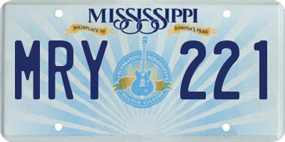 MS license plate MRY221