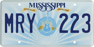 MS license plate MRY223