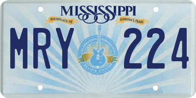 MS license plate MRY224