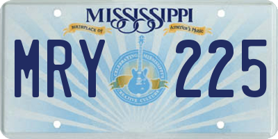 MS license plate MRY225