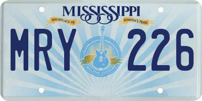 MS license plate MRY226
