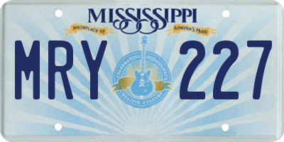 MS license plate MRY227