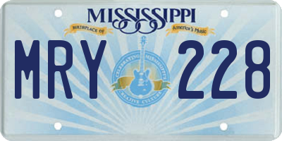 MS license plate MRY228