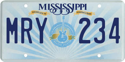 MS license plate MRY234
