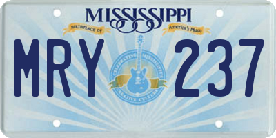 MS license plate MRY237