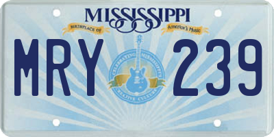MS license plate MRY239